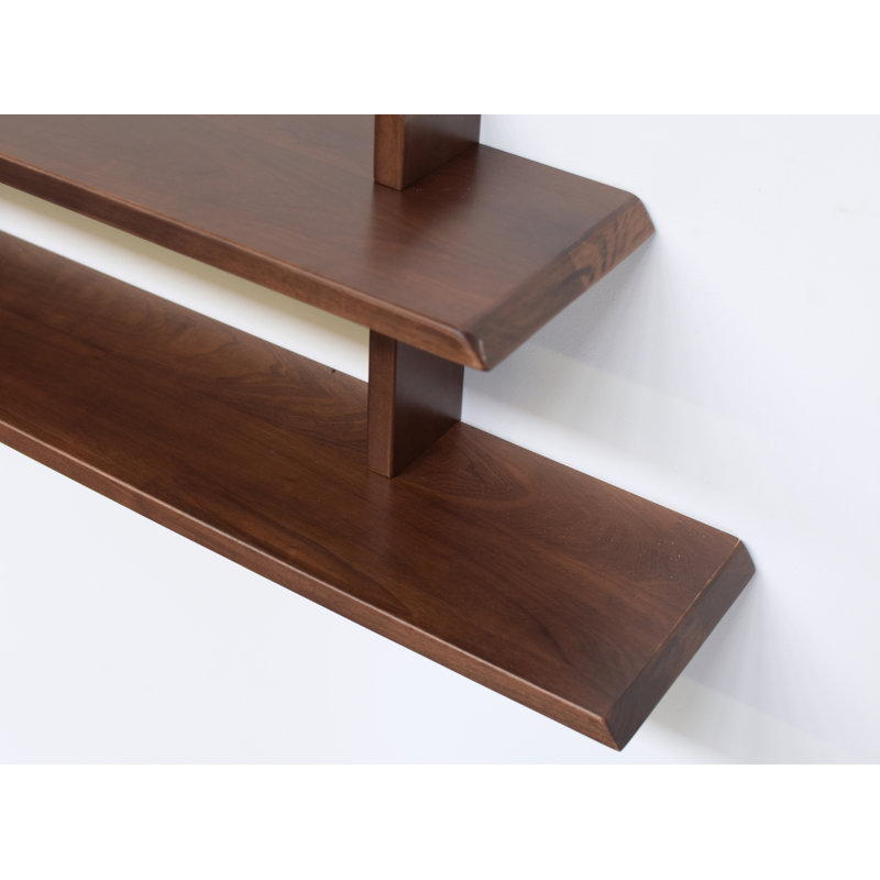 2 Piece Walnut Accent Shelf, 13.5" H x 40" W x 7" D , Brown