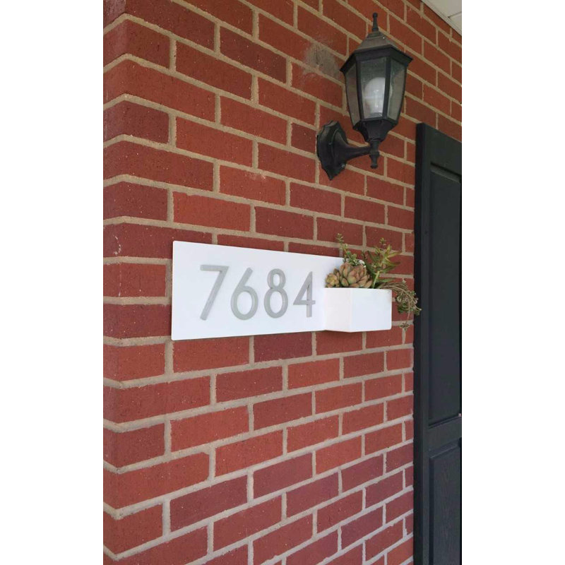 Plaque d'adresse murale Vista View, Blanc