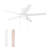 52 In. Indoor Flush Mount White Ceiling Fan With 5 Blades, Pull Chain-1033152879-1033152875