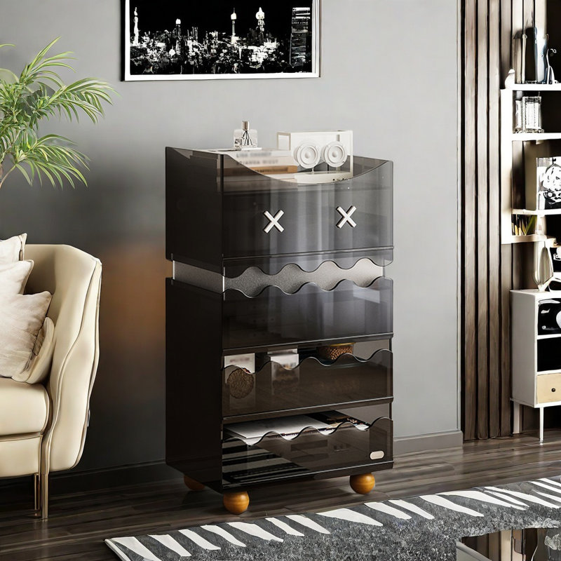 Commode d'appoint de style rétro français, Noir