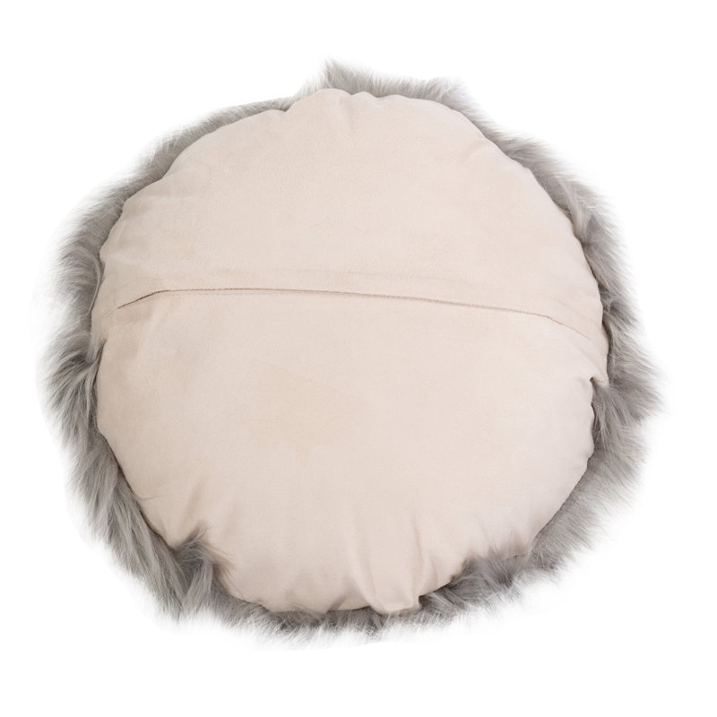 Edinburgh Faux Fur Throw Pillow, Light Gray