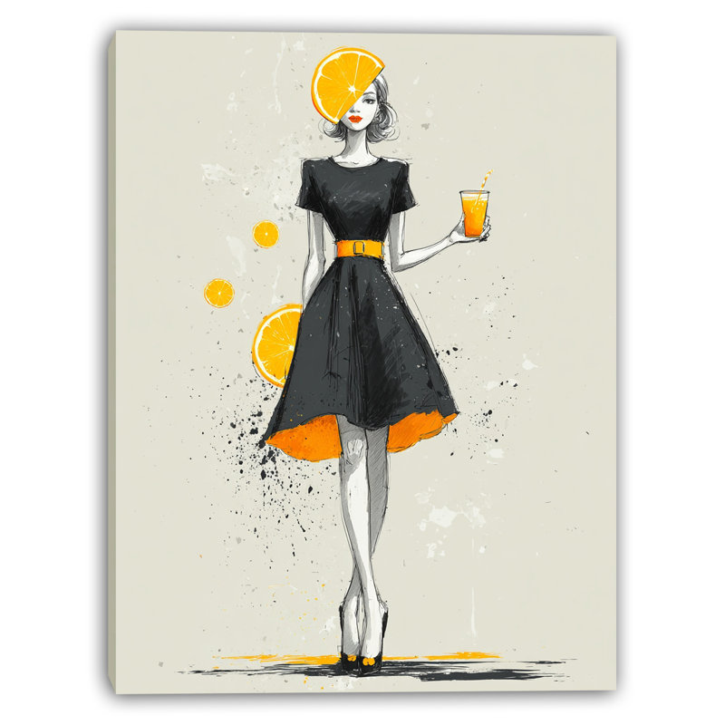 «Citrus Charm», art mural sur toile tendue, H 36 po x l 24 po