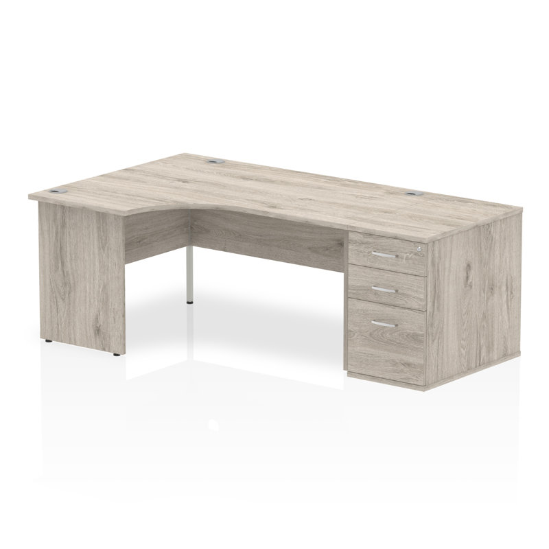 Zetta Solid Wood Base Executive Desk, 73 cm H x 160 cm W x 80 cm D, Right