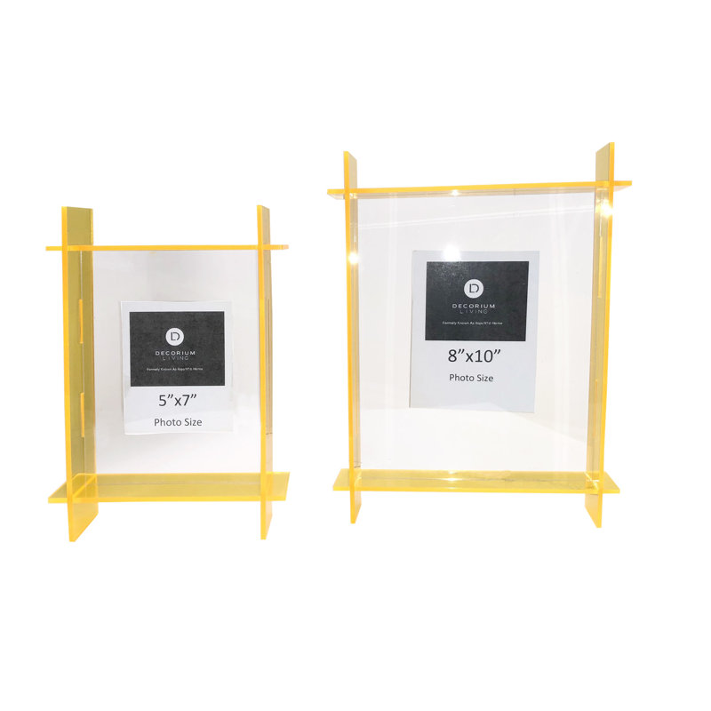 Cadre flottant en plastique néon, 8 po x 10 po, Jaune