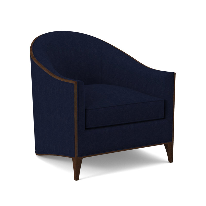 Atelier Upholstered Barrel Chair, American Walnut, Margaret Uniform Polyester Blend