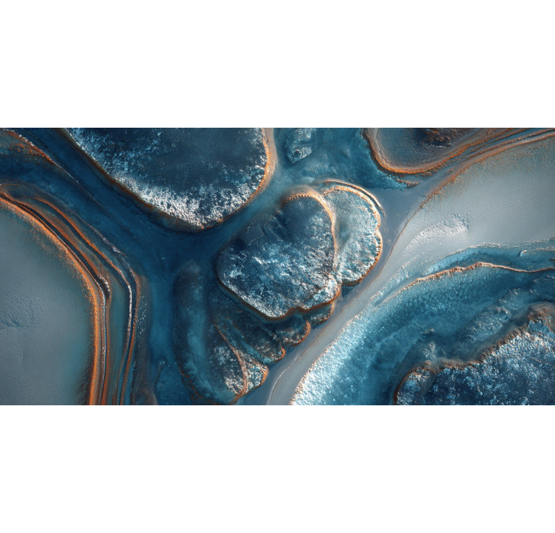 «Blue Mineral Delta», art mural sur toile tendue, H 24 po x l 48 po x P 1,5 po