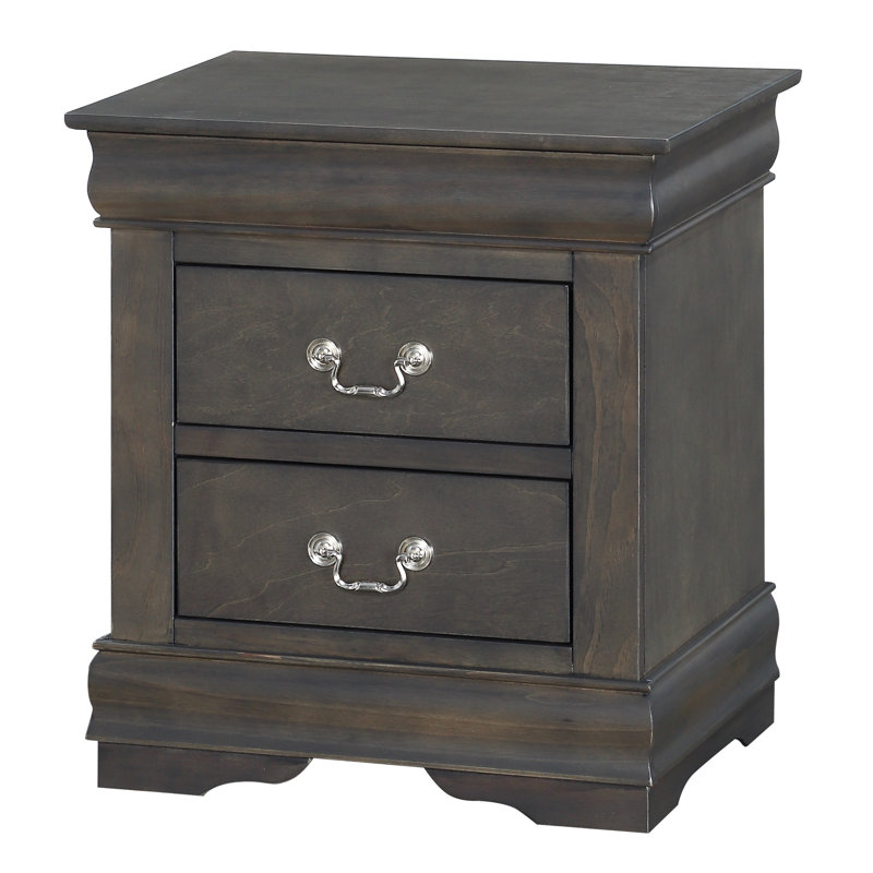 Table de chevet 2 tiroirs Engstrom, Gris foncé