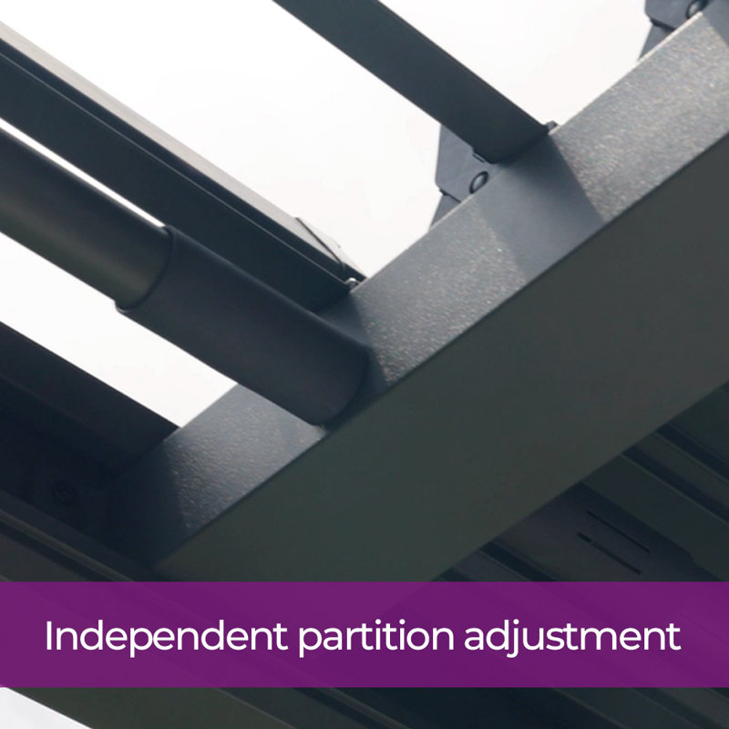 13 pi. L 10 pi. D Pergola en acier avec auvent