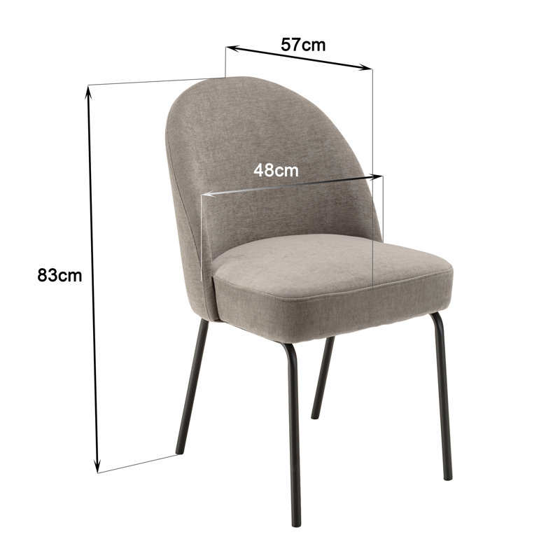 Shianne 50cm H Metal Side Chair, Grey