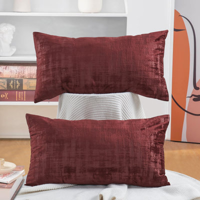 Housse de coussin rectangulaire en velours texturé