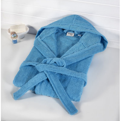 Peignoir 100% coton mi-mollet avec poches et capuche pour enfants