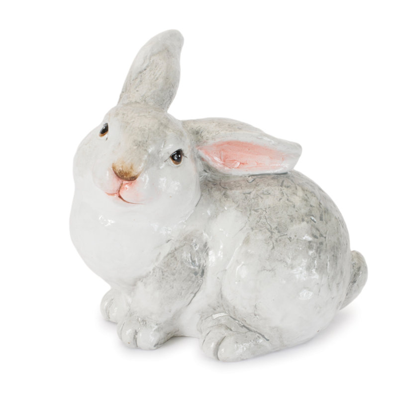 Lapin blanc terre cuite (ensemble de 2)