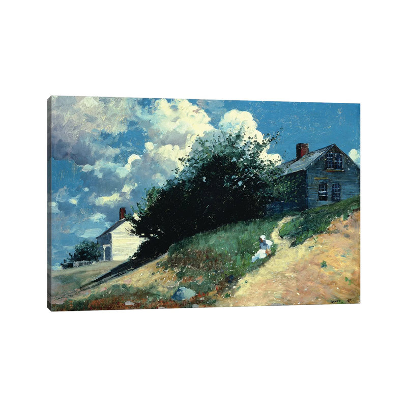Houses On A Hill, 1879 by Winslow Homer - Wrapped Canvas Gallery-Wrapped Canvas Giclée, 20.32 cm H x 30.48 cm W