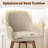 25" Swivel Upholstered Counter Stool with Solid Rubberwood Frame &  Full Back Arms-1085620291