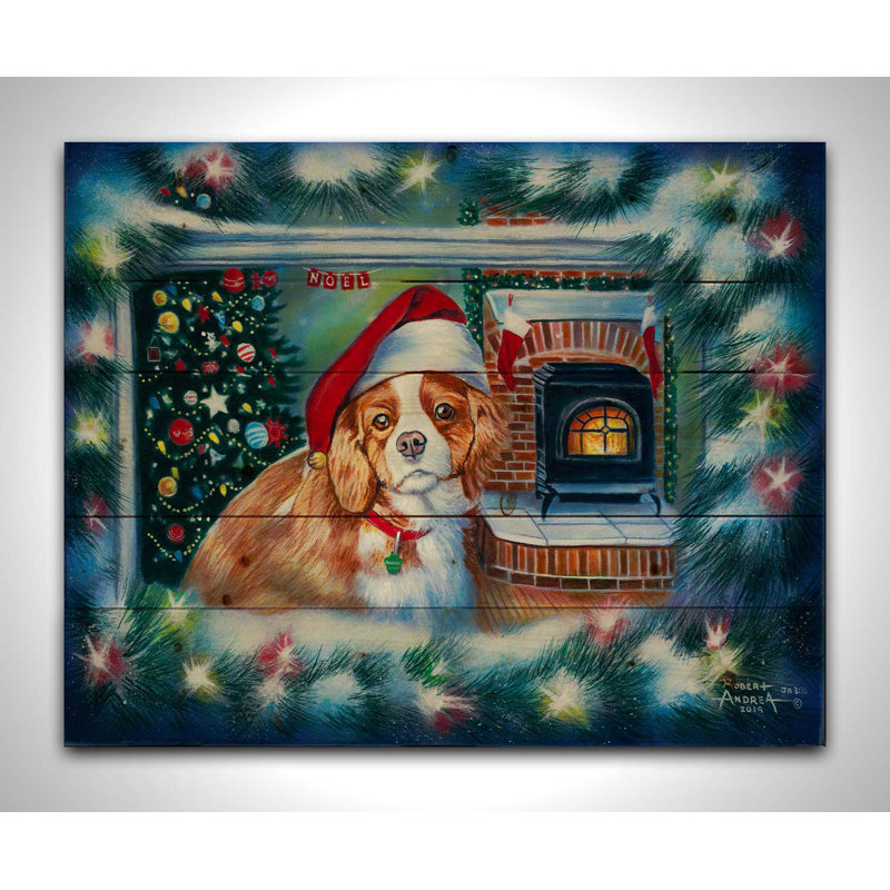 «Little Christmas Dreamer» par Robert Andrea, H 16 po x l 20 po x P 1,5 po, Bois
