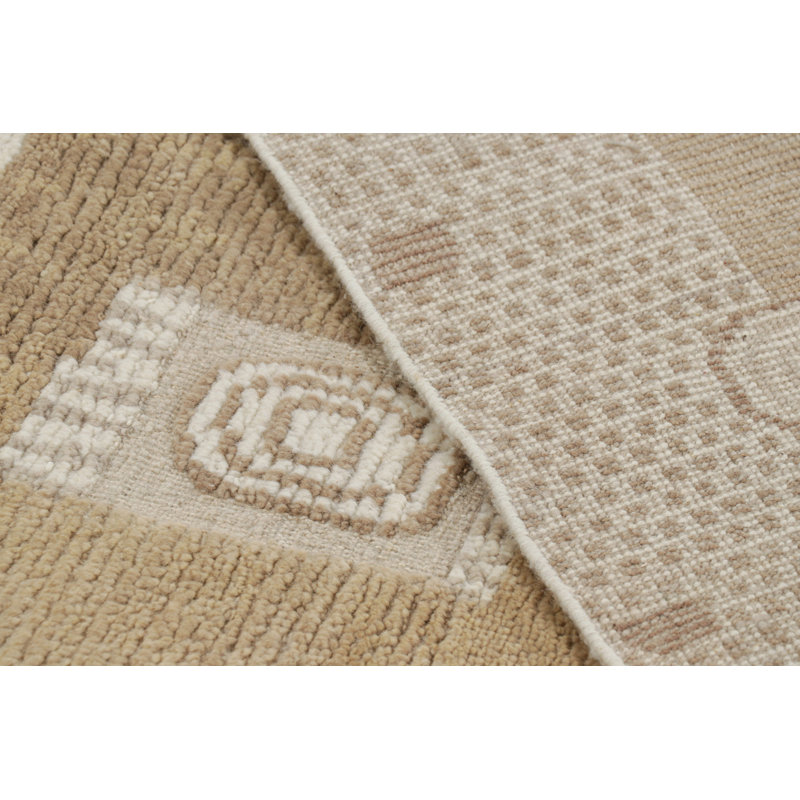 Scandinavain Hand Knotted Wool Geometric Area Rug, Rectangle 9' x 12'