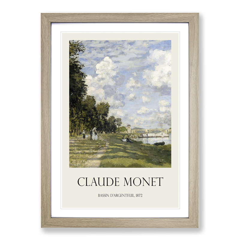Bassin Dargenteuil by Claude Monet - Picture Frame Graphic Art, 65cm H x 48cm W x 2cm D, Oak Framed