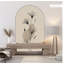 Minimalist Black Floral Arch Wall Decal – Neutral Beige Peel & Stick Fabric Wallpaper Mural, Removable-1499069485