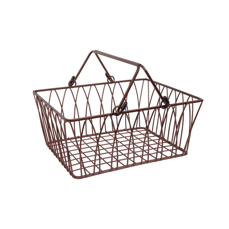 Panier en métal Twist, Bronze, 1, H 5,25 po x l 11 po x P 10 po