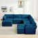 7 - Piece Modular Corduroy Sectional With Ottoman