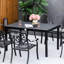 6 tables d'extérieur, aspect de patio rectangulaire, pieds en aluminium, noir imperméable pour la table de salle à manger «Garden Wonderful Time» 6, forme, aspect attrayant