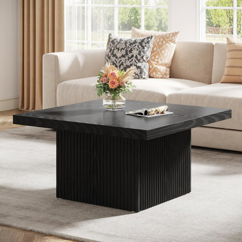 Table basse 31,49 po Mid-Century, Noir
