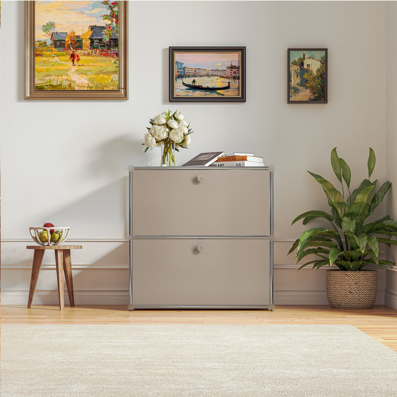 Rangement avec table de chevet et classeur, Marron clair