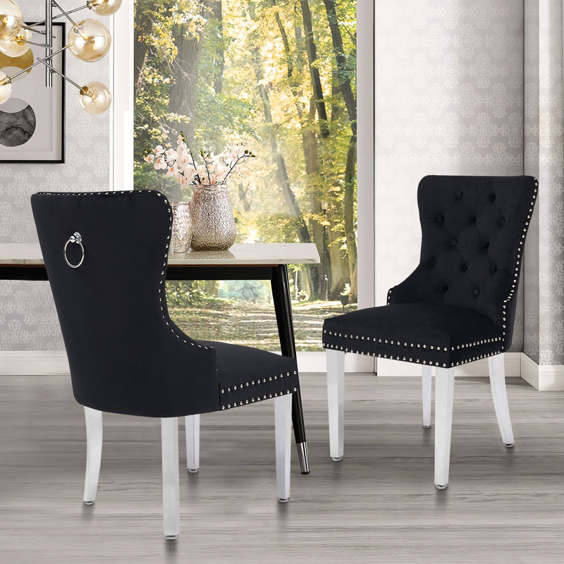 Chaise de salle à manger Parsons, Velours noir