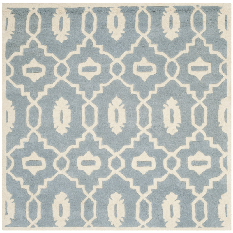 Carolene Hand Tufted Wool Geometric Rug, Square 5'