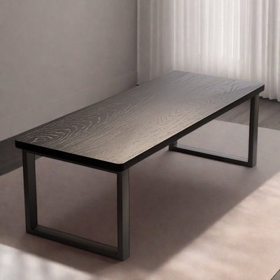 Modern simple black solid wood dining table