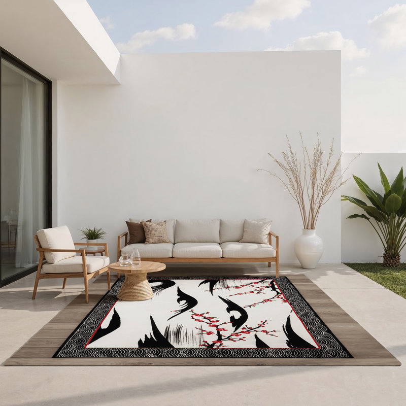 Blossom Euphoria Indoor And Outdoor Area Rug, Rectangle 3' x 5'