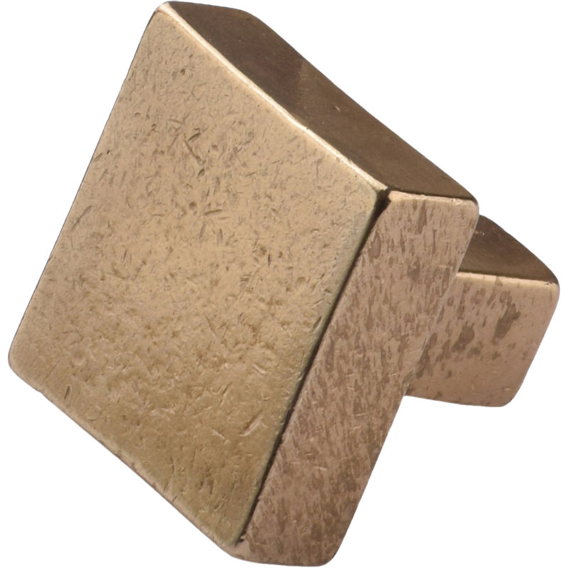 Square Puffed Knob, 1.5, Natural Bronze
