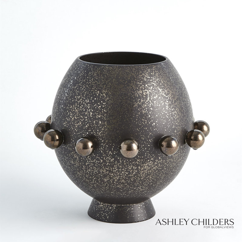 Spheres Collection Vase-Ivory, Bronze