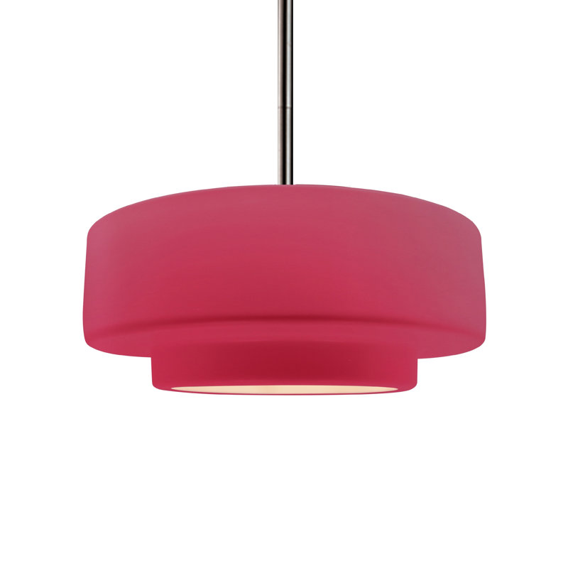Luminaire suspendu à 1 lumière Meydan, Cerise, H 5,25 po x l 14,5 po x P 14,5 po, Nickel brossé