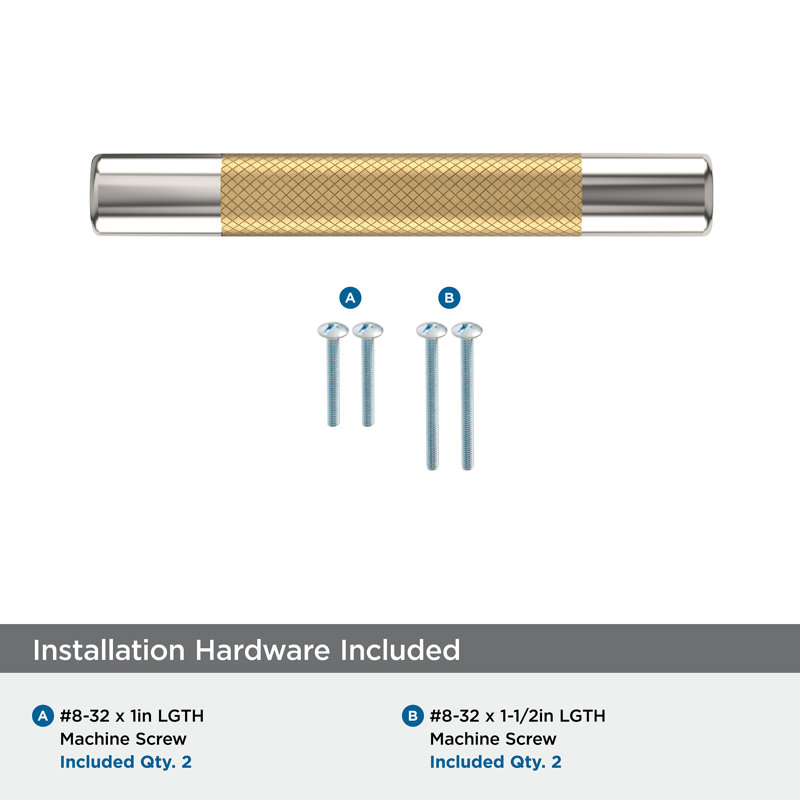 Polished Nickel and Champagne Bronze Modern Cabinet Pull