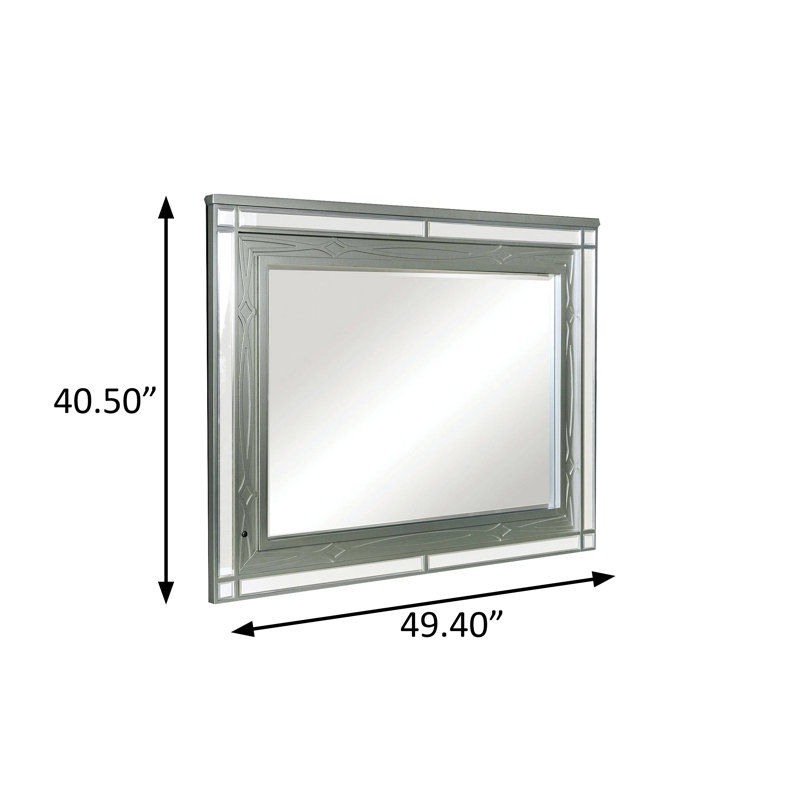 Miroir transitionnel l 49,4 po, argent