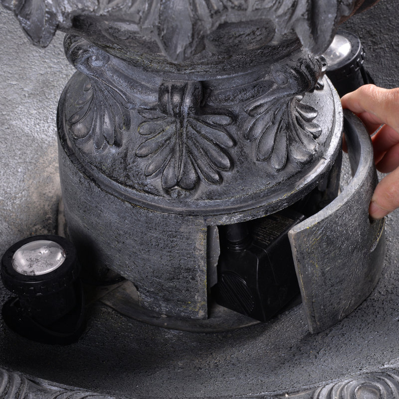 Ibiza 3-Tier Floor Fountain - Zinc, Zinc, 45" H x 25.5" W