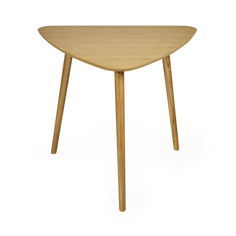 Oak Dining Table with Wood Base, Brown
