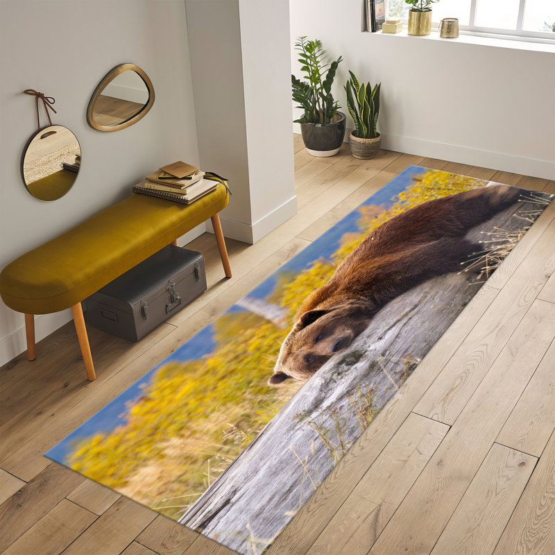 Soft Non-Woven Floral Patterned Area Rug with Intricate Border Design and Vibrant Colors Ideal for Living Room Bedroom Decor