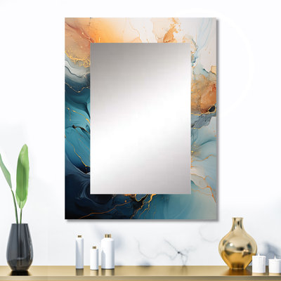 Teal Orange Bold Abstract Flow Collage II - Dams