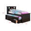 Lit simple convertible 6 tiroirs avec bibliothèque Grantley-1201949738