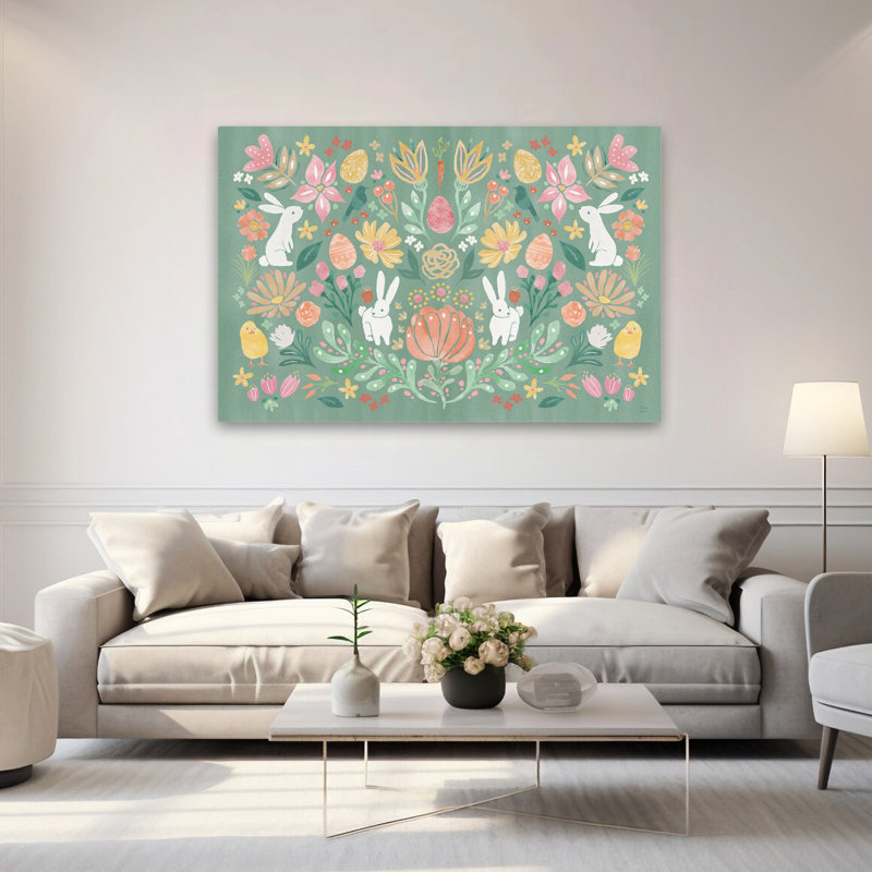 Spring Spring I Garden Floral Bunnie Bunny, H 60 po x l 40 po