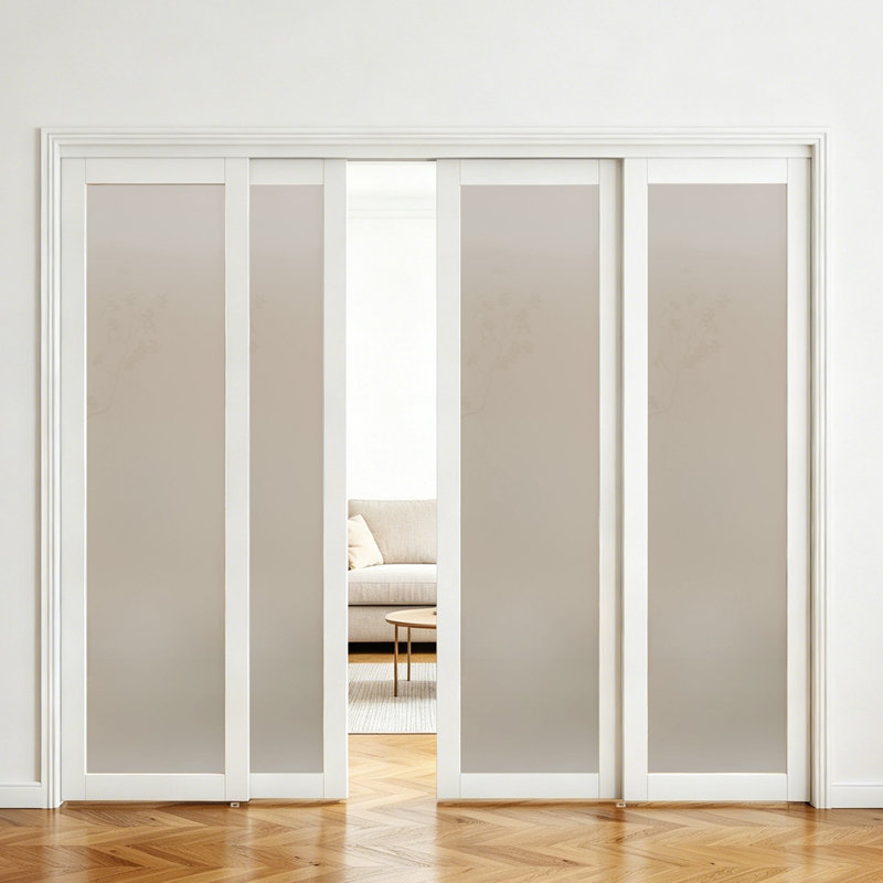 Portes de placard coulissantes à double porte en verre givré 1-Lite Double Doors, 96 po x 80 po