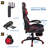 RAYS Reclining Ergonomic Faux Leather Swiveling PC & Racing Game Chair with Footrest-41302457