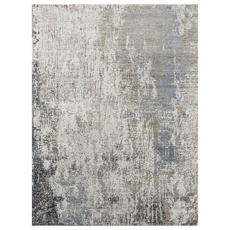 Wool Abstract Area Rug, Rectangle 9' x 12'