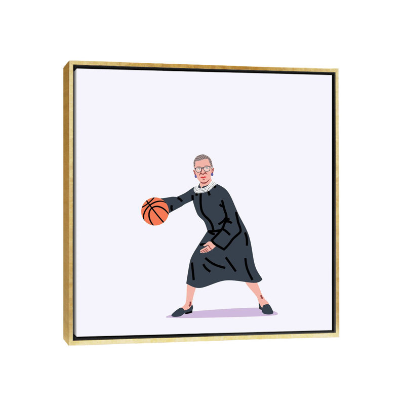 «Balling Ruth» par Elad Shagrir - impression d'art graphique, Pas de tapis, H 18 po x l 18 po x 1,5 po, Toile encadrée d'or