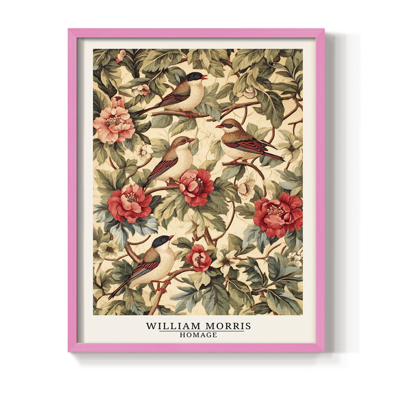 Imprimé encadré - Bois massif, Rose, H 21 po x l 17 po