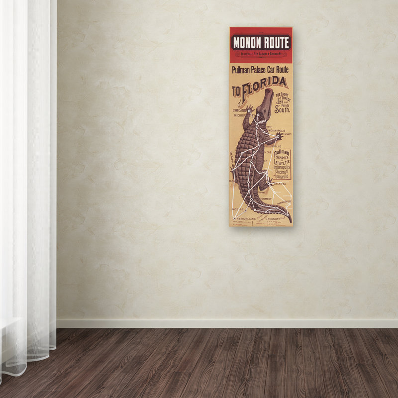 «Florida Croc», affiche vintage sur toile tendue, H 32 po x l 10 po