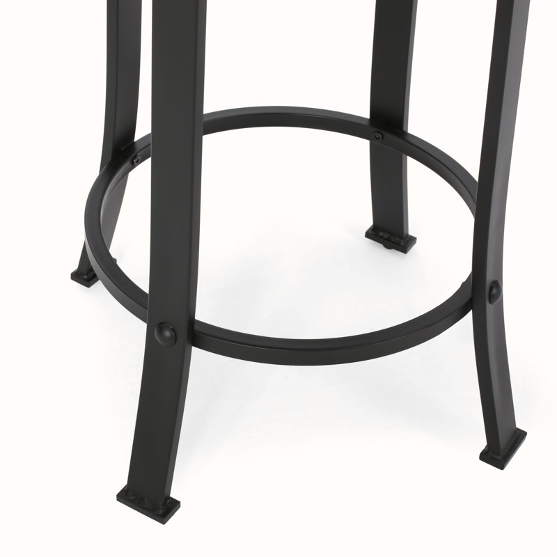 Tabouret de comptoir pivotant 24 po Fortville, Noir vieilli, Noir