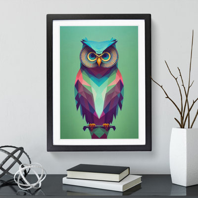 Geometric Owl No.3 Abstract - Single Picture Frame Print